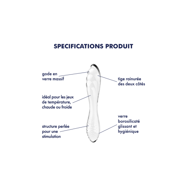 Gode en verre transparent haute qualité Dazzling Crystal 1 Satisfyer 